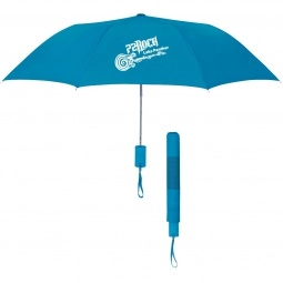 Neon Blue Telescopic Folding Custom Umbrella