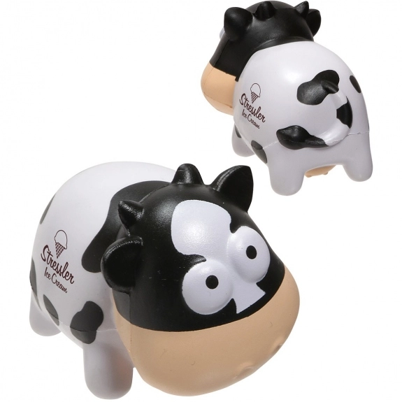 Black/White - Slow-Release Squishy Custom Stress Balls - Dairy Cow