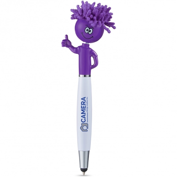 Purple Thumbs Up MopTopper Custom Stylus Pen w/ Screen Cleaner