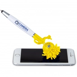 In Use Thumbs Up MopTopper Custom Stylus Pen w/ Screen Cleaner