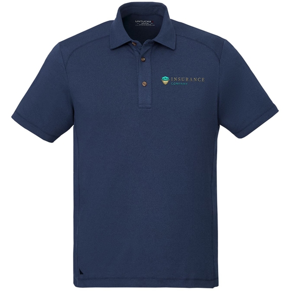 Navy UNTUCKit Performance Custom Embroidered Polo - Men's
