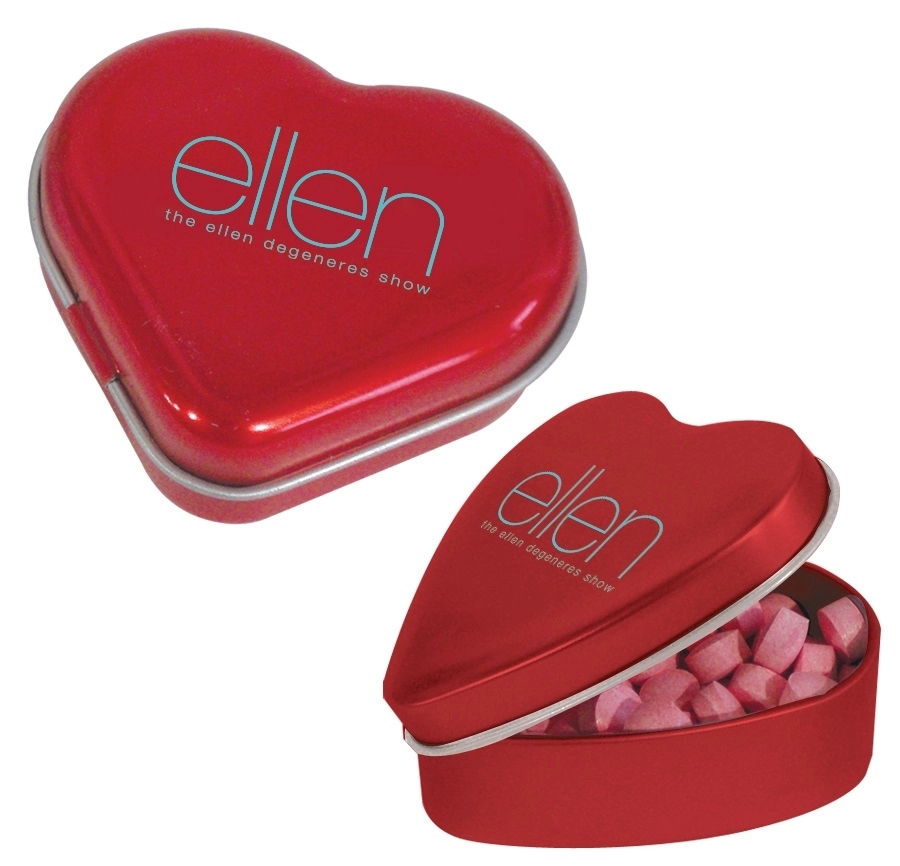 Pocket Sized Custom Mints Tin Heart Shaped Personalized Mint Tins