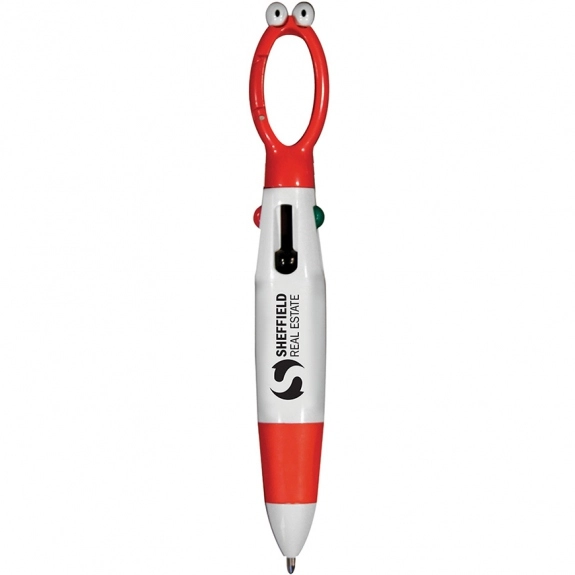 Red 4-in-1 Googly-Eyed Promotional Pen