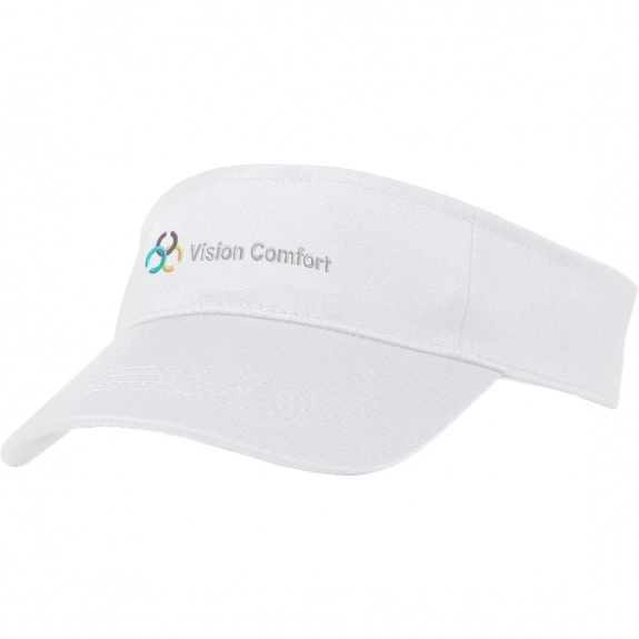 White Pre-Curved Embroidered Promotional Visor