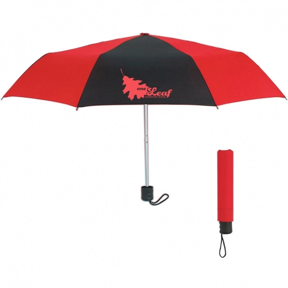 Red Black Telescopic Promotional Umbrellas - 42"