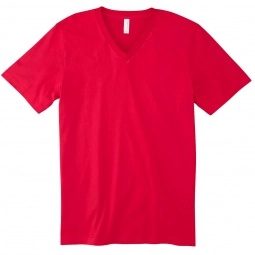 Red Bella + Canvas Jersey V-Neck Custom T-Shirts - Colors