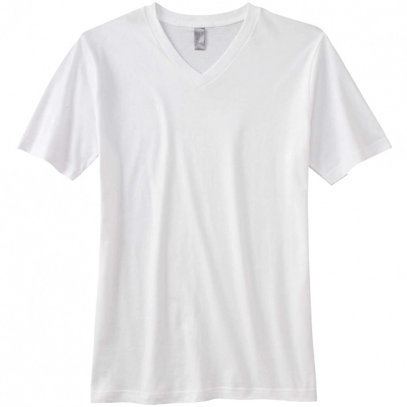 White Bella + Canvas Jersey V-Neck Custom T-Shirts - Colors