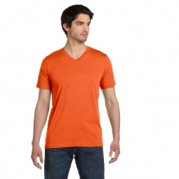 Orange Bella + Canvas Jersey V-Neck Custom T-Shirts - Colors