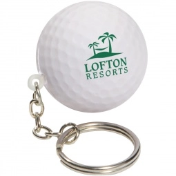 Golf Ball Shaped Custom Keychain Stress Ball