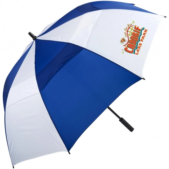 Royal/White - Auto Open Promotional Golf Umbrellas - 43"