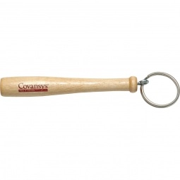 Natural - Mini Wood Baseball Bat Custom Key Chain
