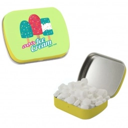 Yellow Full Color Small Custom Tin - Sugar-Free Peppermints