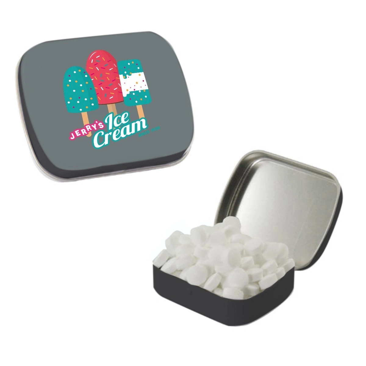 Full Color Small Custom Tin - Sugar-Free Peppermints | ePromos