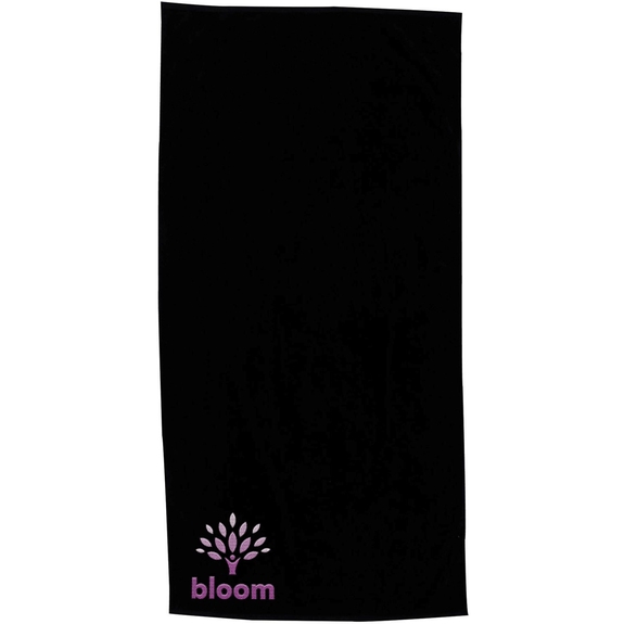 Black - Jewel Collection Custom Beach Towel - 30"w x 60"h