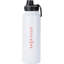 White - 1-Liter Stainless Steel Custom Water Bottle