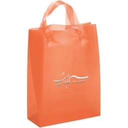 Tangerine Frosted Soft Loop Promotional Shopping Bag
