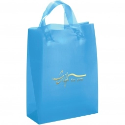 Blue Frosted Soft Loop Promotional Shopping Bag