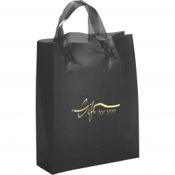 Black Frosted Soft Loop Promotional Shopping Bag
