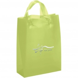 Lime Green Frosted Soft Loop Promotional Shopping Bag