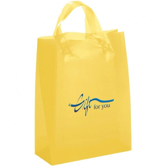 Yellow Frosted Soft Loop Promotional Shopping Bag