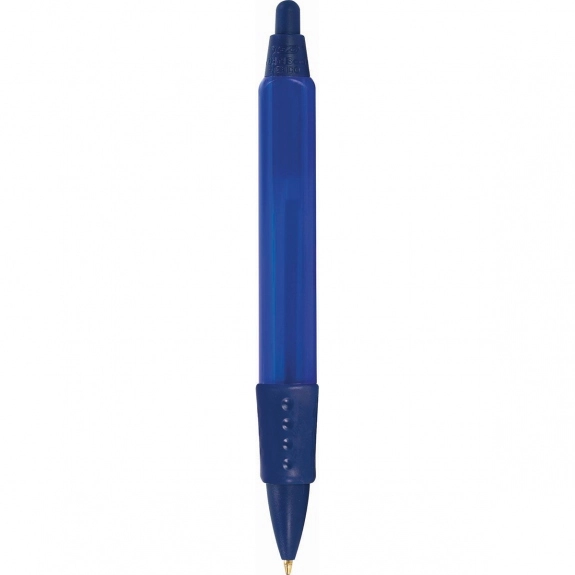 Navy BIC WideBody Tri Stic Clear Custom Pens w/ Rubber Grip