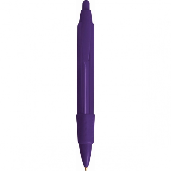 Purple BIC WideBody Tri Stic Clear Custom Pens w/ Rubber Grip