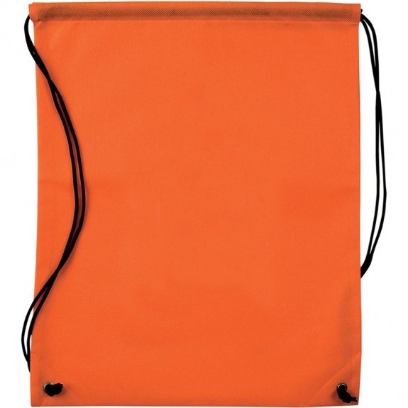 Orange Non-Woven Custom Drawstring Backpack - 14.5"w x 17.5"h