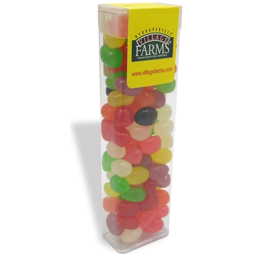 Clear Full Color Jelly Beans Flip Top Custom Candy Dispenser - 5.2 oz.
