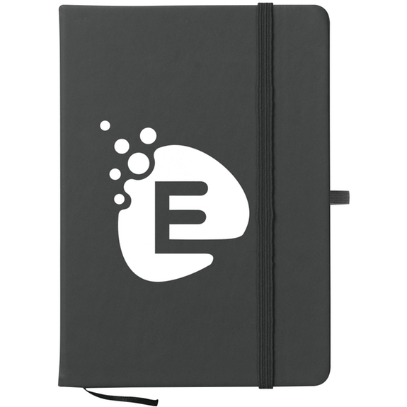 Black Soft-Touch Custom Journal Notebook - 5"w x 7"h