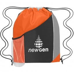 Orange Tri-Color Promotional Drawstring Bag