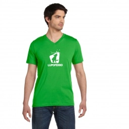 Neon Green Bella + Canvas Jersey V-Neck Custom T-Shirts - Neons