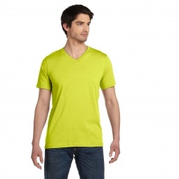 Neon Yellow Bella + Canvas Jersey V-Neck Custom T-Shirts - Neons