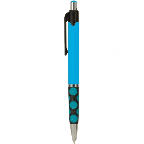 Sky Blue Maddie Logo Pens w/ Polka Dot Grip - Colored Barrel