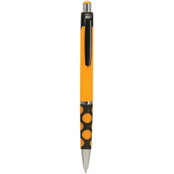 Orange Maddie Logo Pens w/ Polka Dot Grip - Colored Barrel