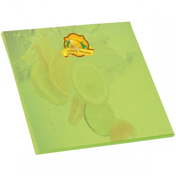 Green Full Color BIC Custom Sticky Notes on Colored Paper - 25 Sheets