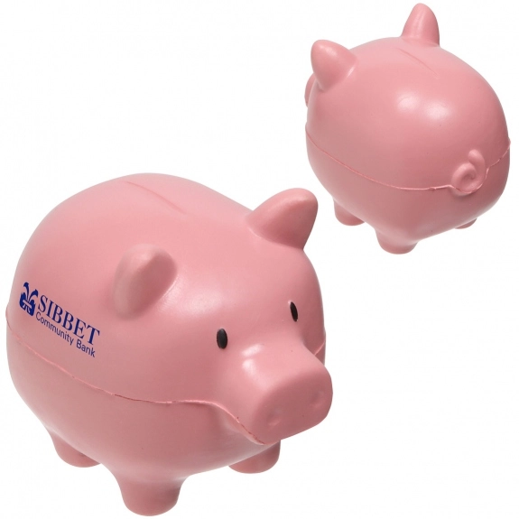 Pink - Pig Shaped Slo-Release Promotional Squishy Stress Ball