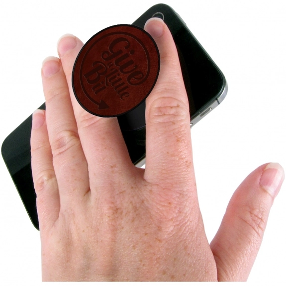 In Use - Vegan Leather PopSockets Custom Cell Phone Stand & Grip