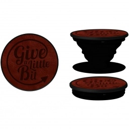 Brown Vegan Leather PopSockets Custom Cell Phone Stand & Grip