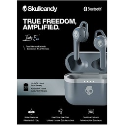 Gray Skullcandy Indy Evo True Wireless Bluetooth Custom Earbuds