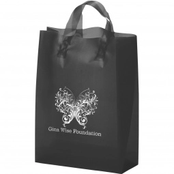 Frosted Black Translucent Frosted Promo Shopping Bag