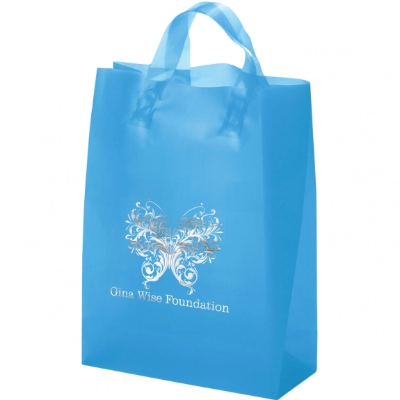 Frosted Blue Translucent Frosted Promo Shopping Bag