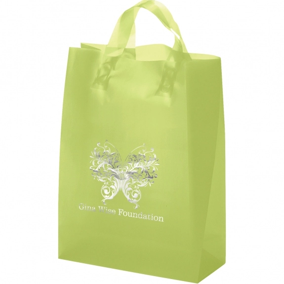 Frosted Lime Green Translucent Frosted Promo Shopping Bag