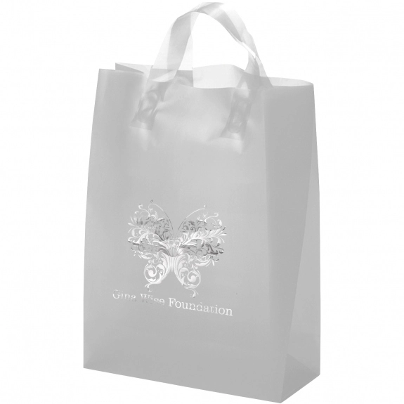 Frosted Silver Translucent Frosted Promo Shopping Bag