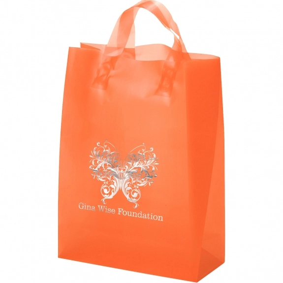 Frosted Tangerine Translucent Frosted Promo Shopping Bag