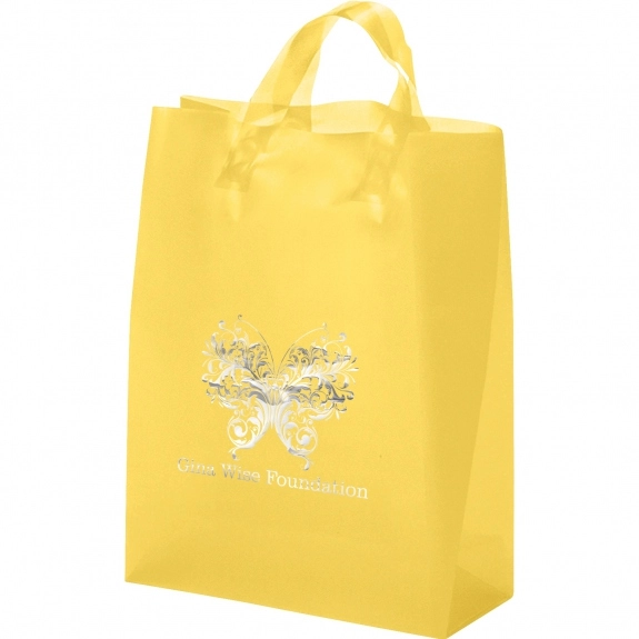 Frosted Yellow Translucent Frosted Promo Shopping Bag