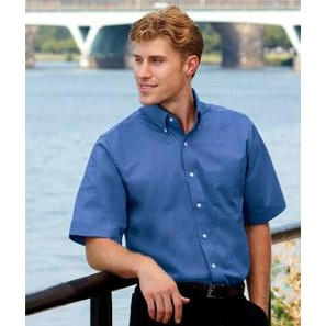UltraClub Classic Wrinkle-Free Short-Sleeve Oxford Custom Shirt - Colors