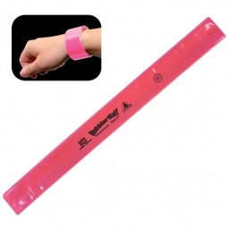 Pink Reflective Snap-On Logo Bracelets / Custom Wristband
