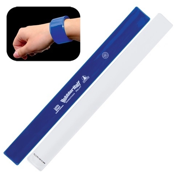 Blue Reflective Snap-On Logo Bracelets / Custom Wristband