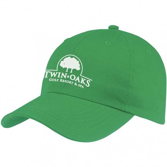 Green 6-Panel Unstructured Cotton Promotional Cap