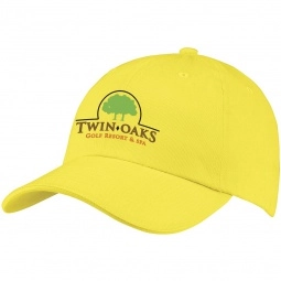 Yellow 6-Panel Unstructured Cotton Promotional Cap